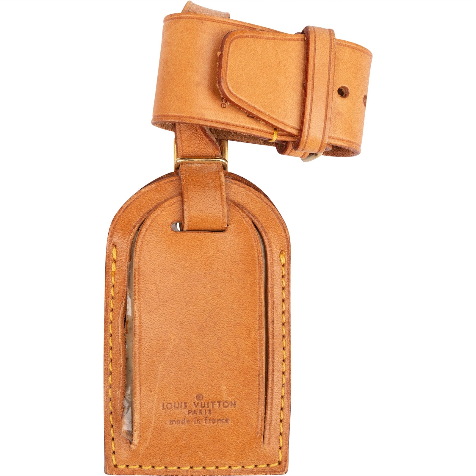 [🔄️B21 / F39] Louis Vuitton Vachetta Leather Luggage Tag - vintageandkickz