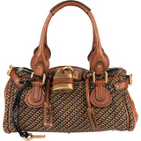 Chloé Woven Cotton Paddington Satchel Handbag
