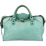 Balenciaga Light Green Leather Classic City Handbag
