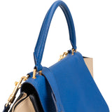 Céline Grained & Smooth Calfskin Tricolor Trapeze Handbag