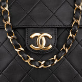 Chanel Quilted Lambskin 24K Gold Single Flap Shoulder Bag
