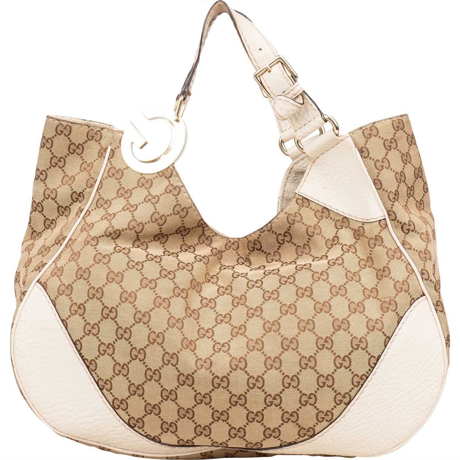 Gucci Monogram GG Canvas Charlotte Hobo Shoulder Bag - vintageandkickz