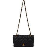 Chanel Quilted Caviar Leather Medium Double Flap Shoulder Bag