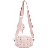 MCM Pink Leather Visetos Aren Belt Detachable Pouch Crossbody Bag