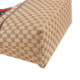 Gucci Monogram GG Canvas Web Stripe Tote Shoulder Bag