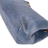 Chanel Bleu Python CC Shopping Tote Shoulder Bag