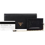 Prada Black Saffiano Leather Continental Wallet