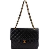 Chanel Quilted Lambskin 24K Double Flap Shoulder Bag