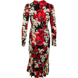 Dolce & Gabbana Multicolor Stoff Floral Print Mock Neck Mermaid Dress (IT44)
