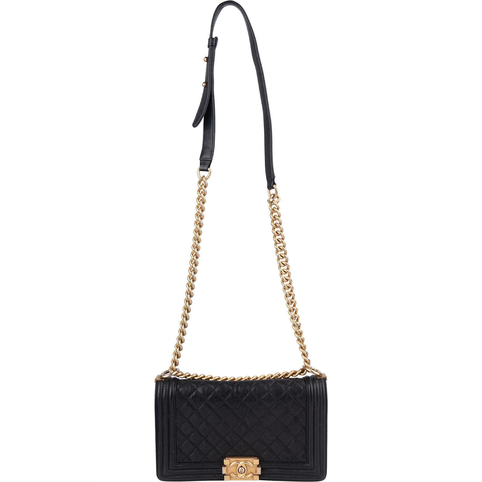 [🔄️B11 / F26] Chanel Quilted Lambskin Medium Boy Crossbody Bag - vintageandkickz