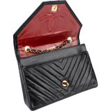 Chanel Chevron Lambskin 24K Gold Single Flap Shoulder Bag