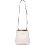 Coach White Monogram Mollie Bucket Handbag - vintageandkickz