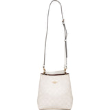 Coach White Monogram Mollie Bucket Handbag - vintageandkickz