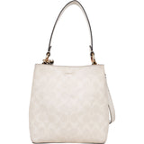 Coach White Monogram Mollie Bucket Handbag - vintageandkickz