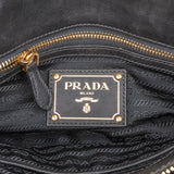 Prada Soft Black Calf Leather Handle Satchel Handbag