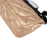 Chanel Quilted Metallic Leather Clip Bar CC Single Flap Crossbody Bag