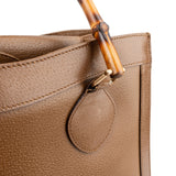 Gucci Brown Leather Bamboo Top Handle Handbag