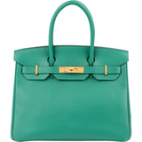 Hermès Vert Vertigo Epsom Leather Gold Birkin 30 Handbag