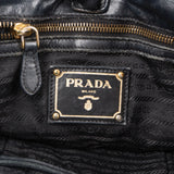 Prada Black Tessuto Gaufre Drawstring Tote Handbag