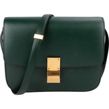 Celine Classic Dark Green Boxcalf Leather Medium Box Crossbody Bag