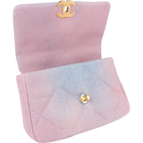 Chanel 19 Quilted Denim Sky Ombre Single Flap Crossbody Bag