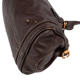 Chloé Dark Brown Pebbled Leather Paddington Satchel Handbag