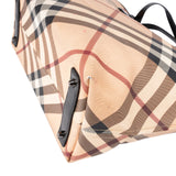 Burberry Monogram Nova Check Patent Leather Tote Shoulder Bag