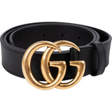 Gucci Black Leather GG Marmont Belt (85 / 34)
