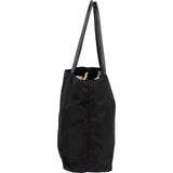 Prada Tessuto Nylon Patent Leather Handle Tote Shoulder Bag