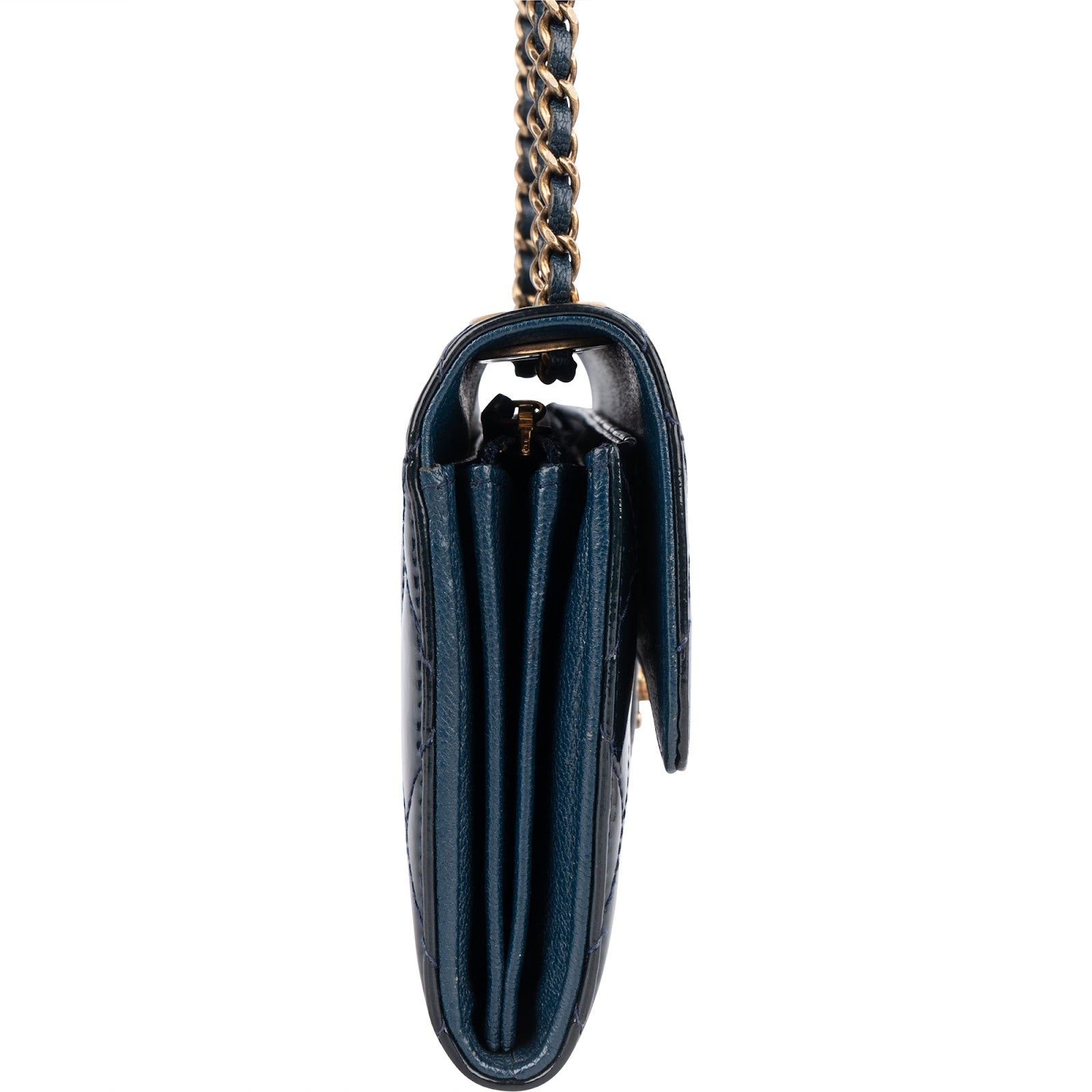 Chanel Quilted Patent Leather Single Flap Crossbody Bag - vintageandkickz