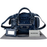 Balenciaga Croc-Embossed Leather Neo Cagole City Handbag
