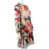 Dolce & Gabbana Multicolor Floral Print Lace Trim Dress (IT44)