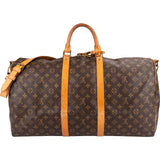 Louis Vuitton Monogram Canvas Keepall 55 Bandoulière Travel Bag