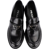 Prada Black Brushed Leather Loafers (38)