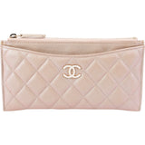 Chanel Quilted Caviar Leather CC Long Card Holder Zipped Wallet