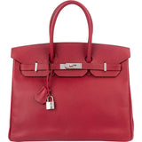 Hermès Epsom Leather Palladium Palladium Birkin 35 Handbag