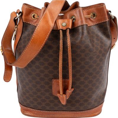 Celine Monogram Macadam Canvas Bucket Shoulder Bag