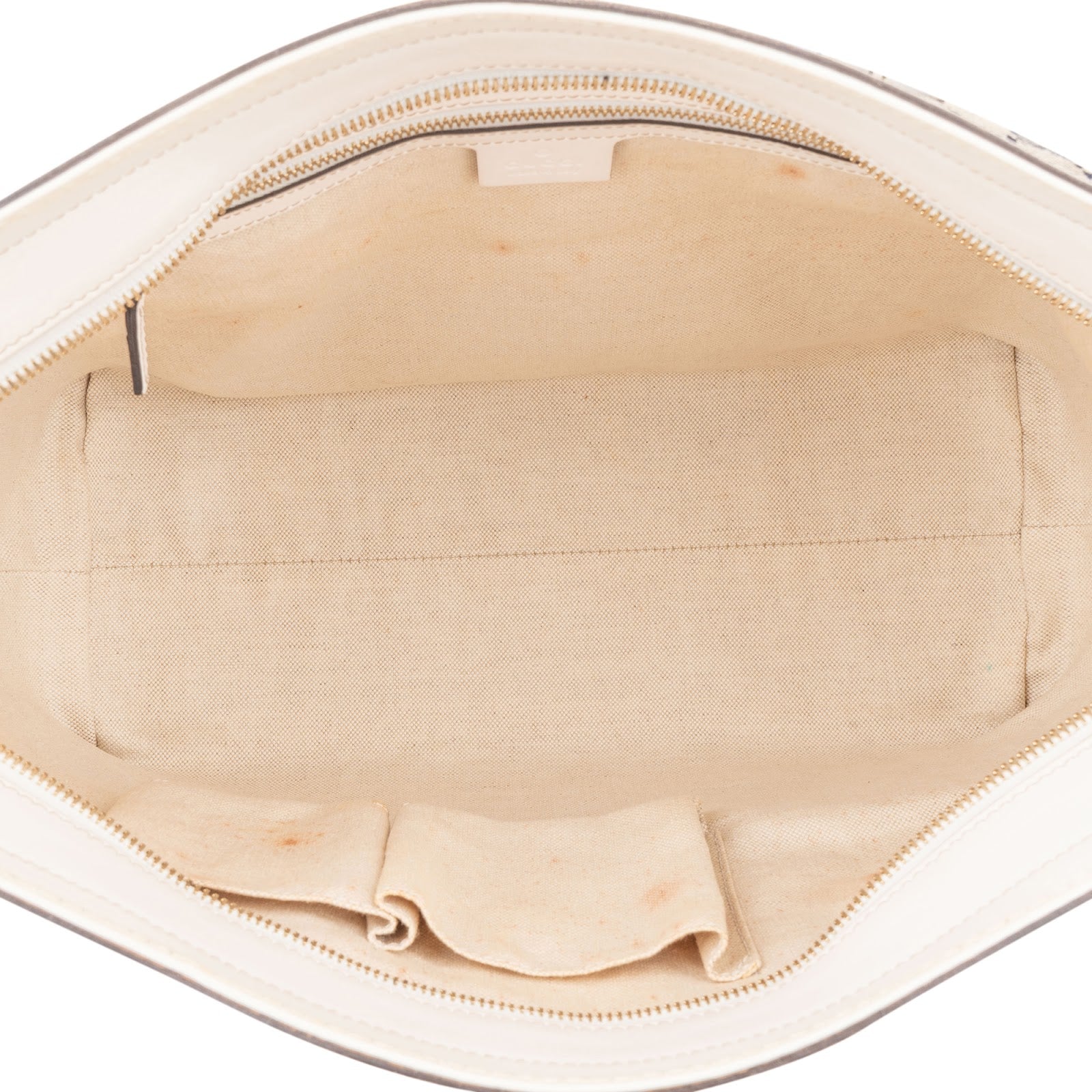 Gucci Monogram GG Canvas Sherry Line White Tote Shoulder Bag - vintageandkickz