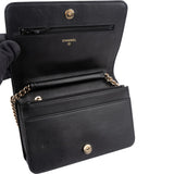 Chanel Quilted Caviar Leather Small Boy Wallet On Chain Crossbody Bag