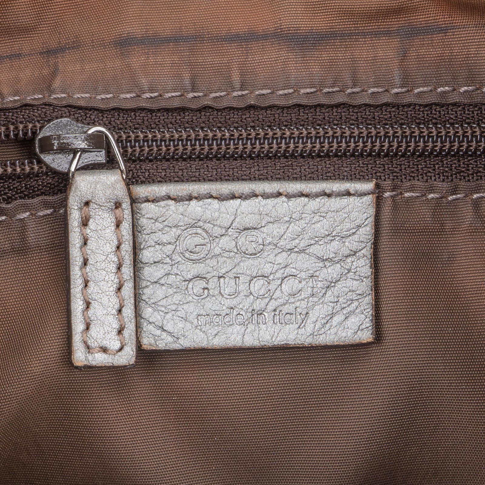 Gucci Silver Guccissima Leather Hobo Shoulder Bag - vintageandkickz