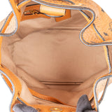 MCM Monogram Visetos Aren Drawstring Bucket Crossbody Shoulder Bag