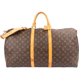 Louis Vuitton Monogram Canvas Keepall 55 Bandoulière Travel Bag