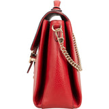 Gucci Red Grained Leather Interlocking GG Top Handle Shoulder Handbag