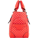 Celine Macadam Monogram Canvas Croc Embossed Leather Striped Boogie Handbag