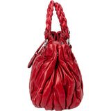 Miu Miu Red Quilted Vitello Lux Small Coffer Handbag