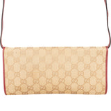 Gucci Monogram GG Canvas Bamboo Bar Clutch Crossbody Bag