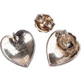 Gucci Ag 925 Silver Enamel Heart Interlocking G Earrings