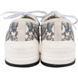 Christian Dior White Multicolor Cotton Embroidered Flowers & Butterfly's Walk'N Platform Sneakers (37)
