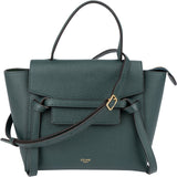 Celine Dark Green Grained Calfskin Nano Belt Handbag
