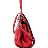 Gucci Red Pebbled Leather Bamboo Daily Top Handle Handbag